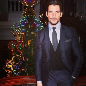 David Gandy Claridges Hotel Christmas Tree Party 2013